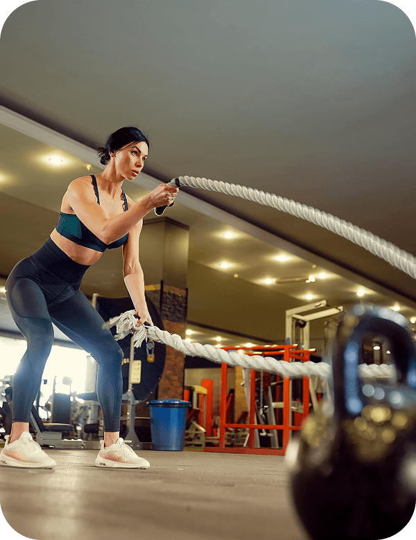 Jeem Gym battle rope training